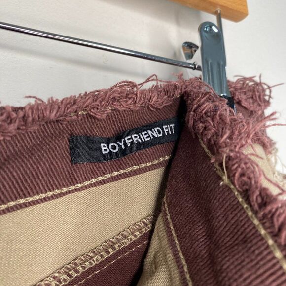 JADED LONDON Brown Patchwork Distressed Jeans | Size: 30 - Picture 6 of 8